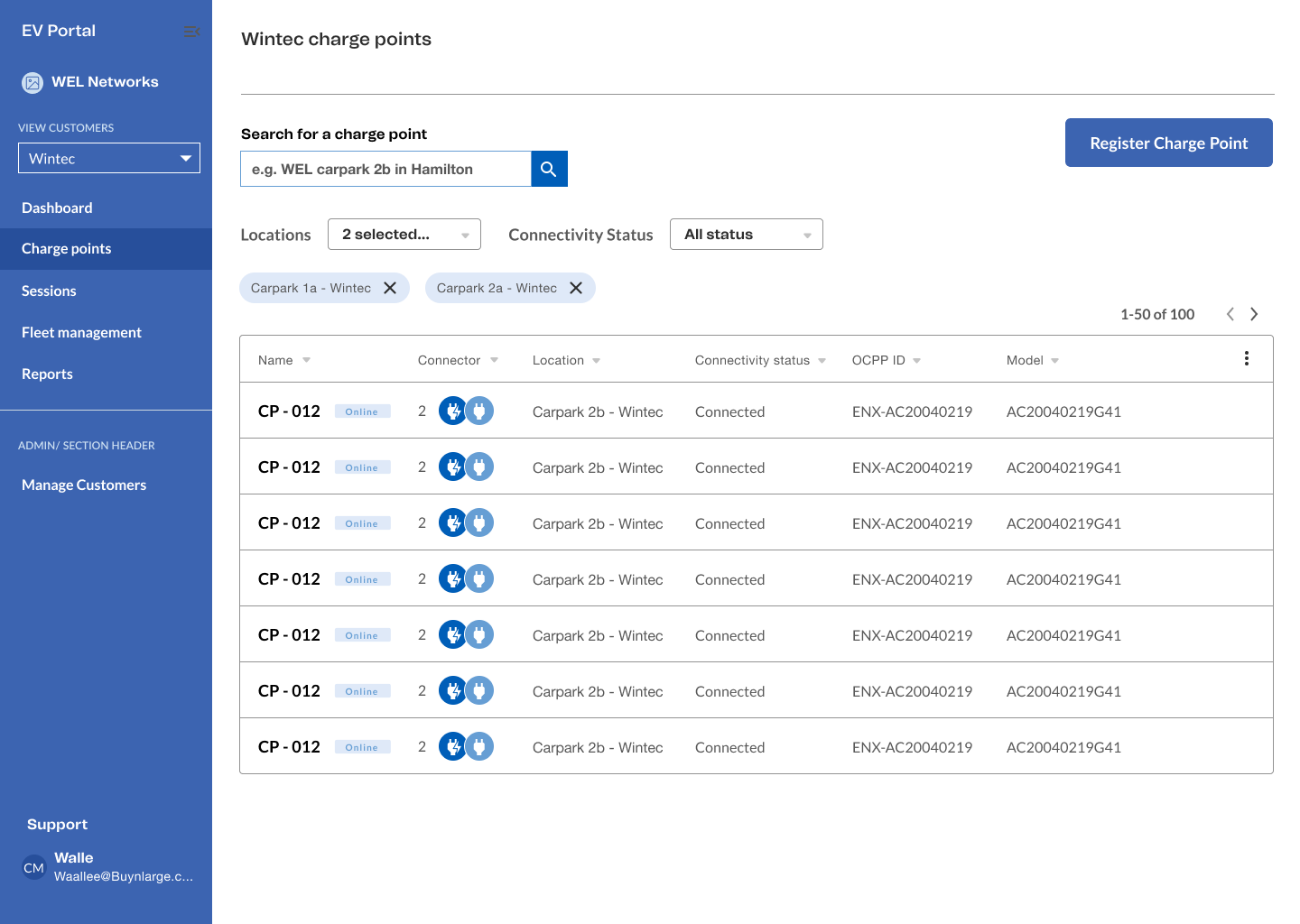 Walle Charge Points 1440 on Image - WEL We.EV