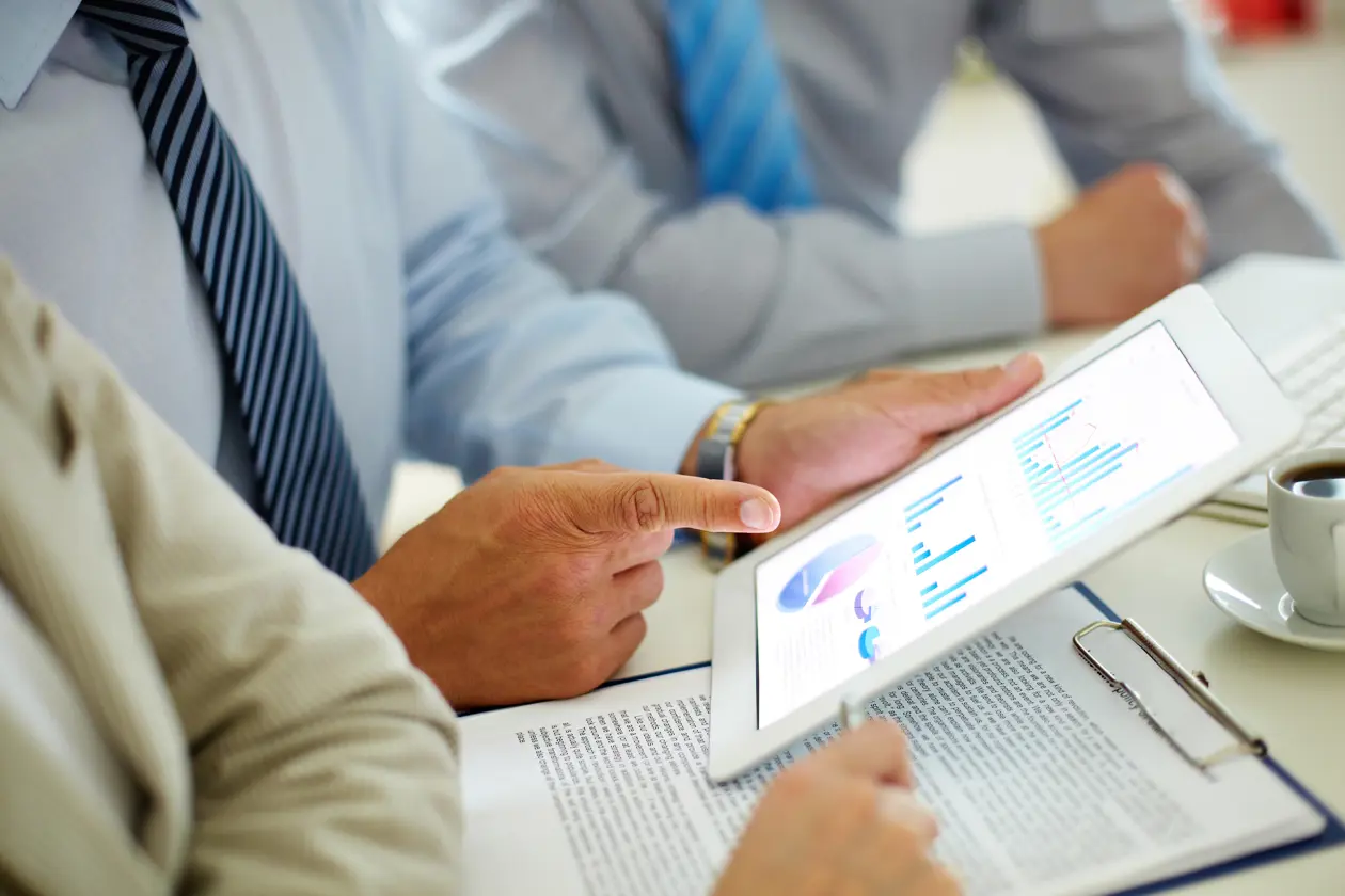 data displayed on a tablet