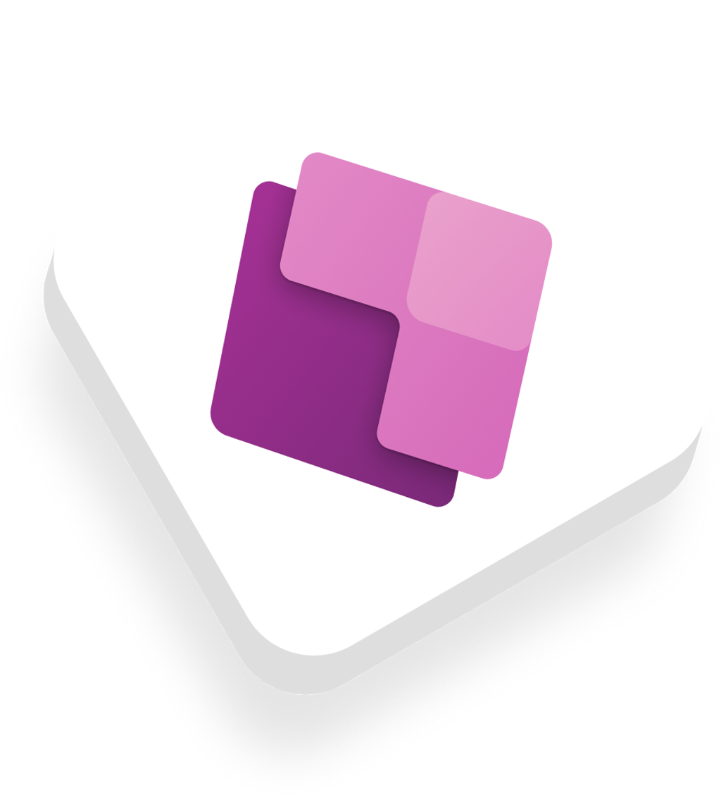 a white square with microsoft power apps logo