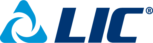 a blue and black logo