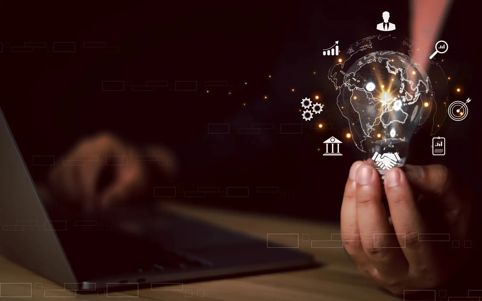 a person holding a light bulb