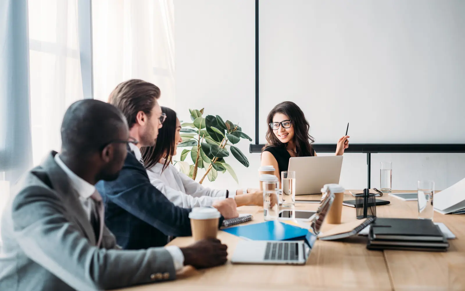 marketers meeting in the baordroom