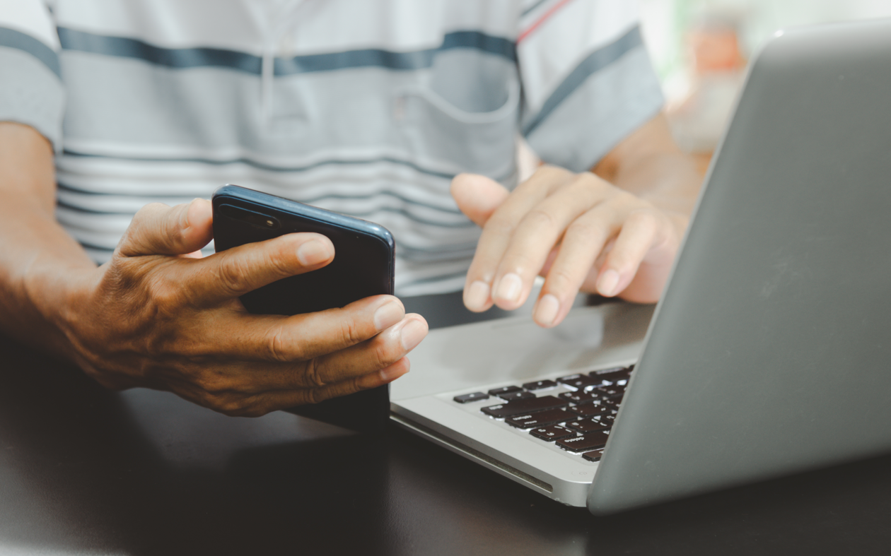 a person using a laptop