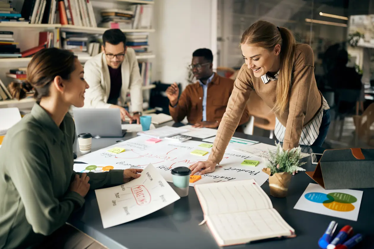 marketing team working on a project