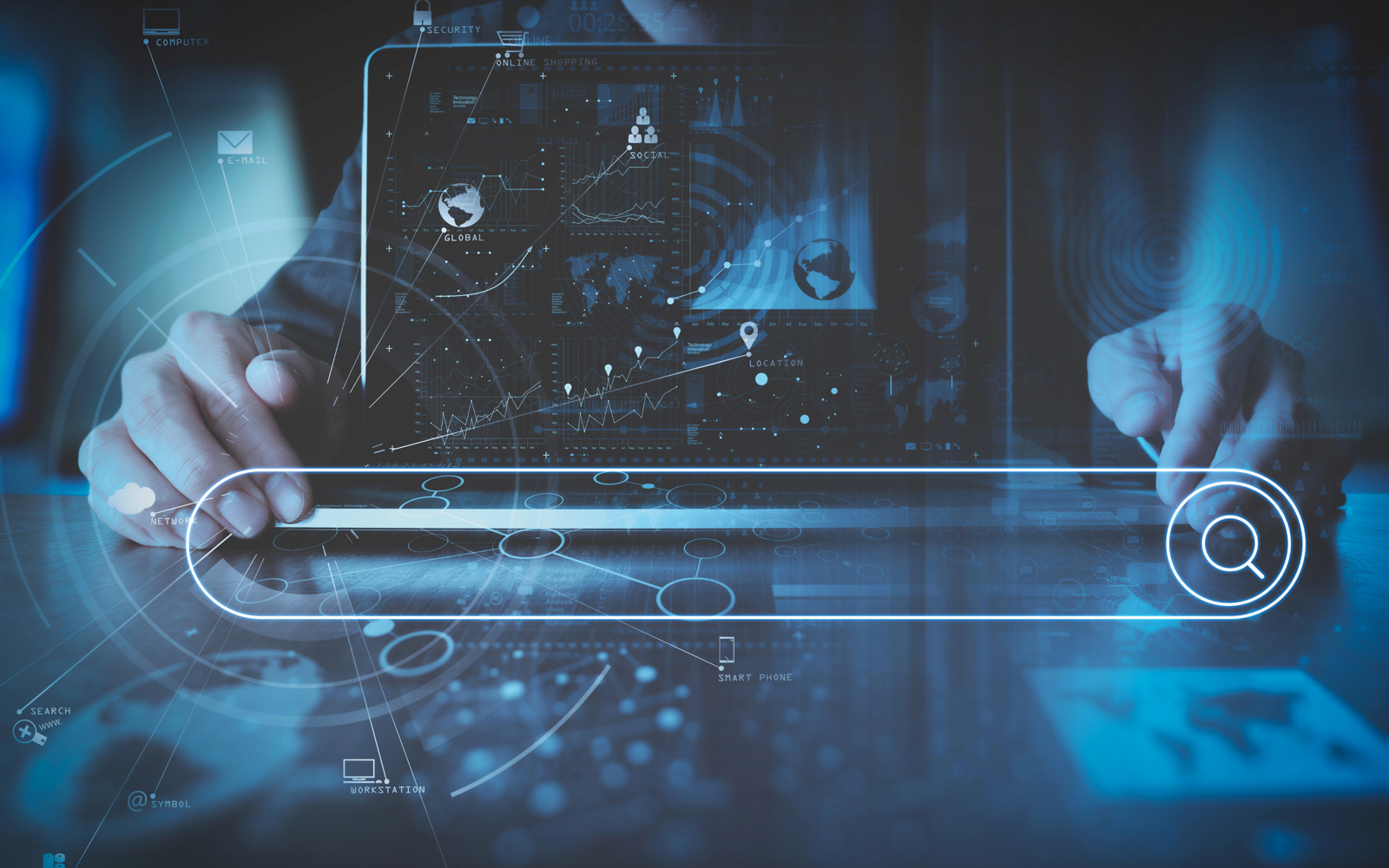 a person using a tablet