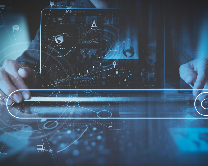 a person using a tablet