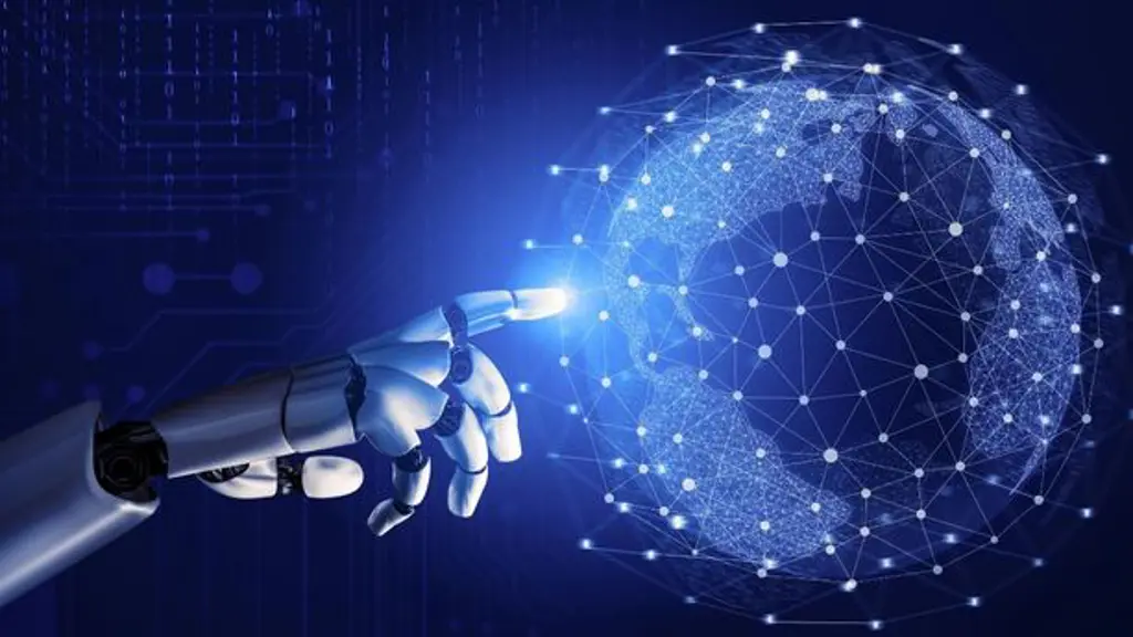 a robot touching a globe