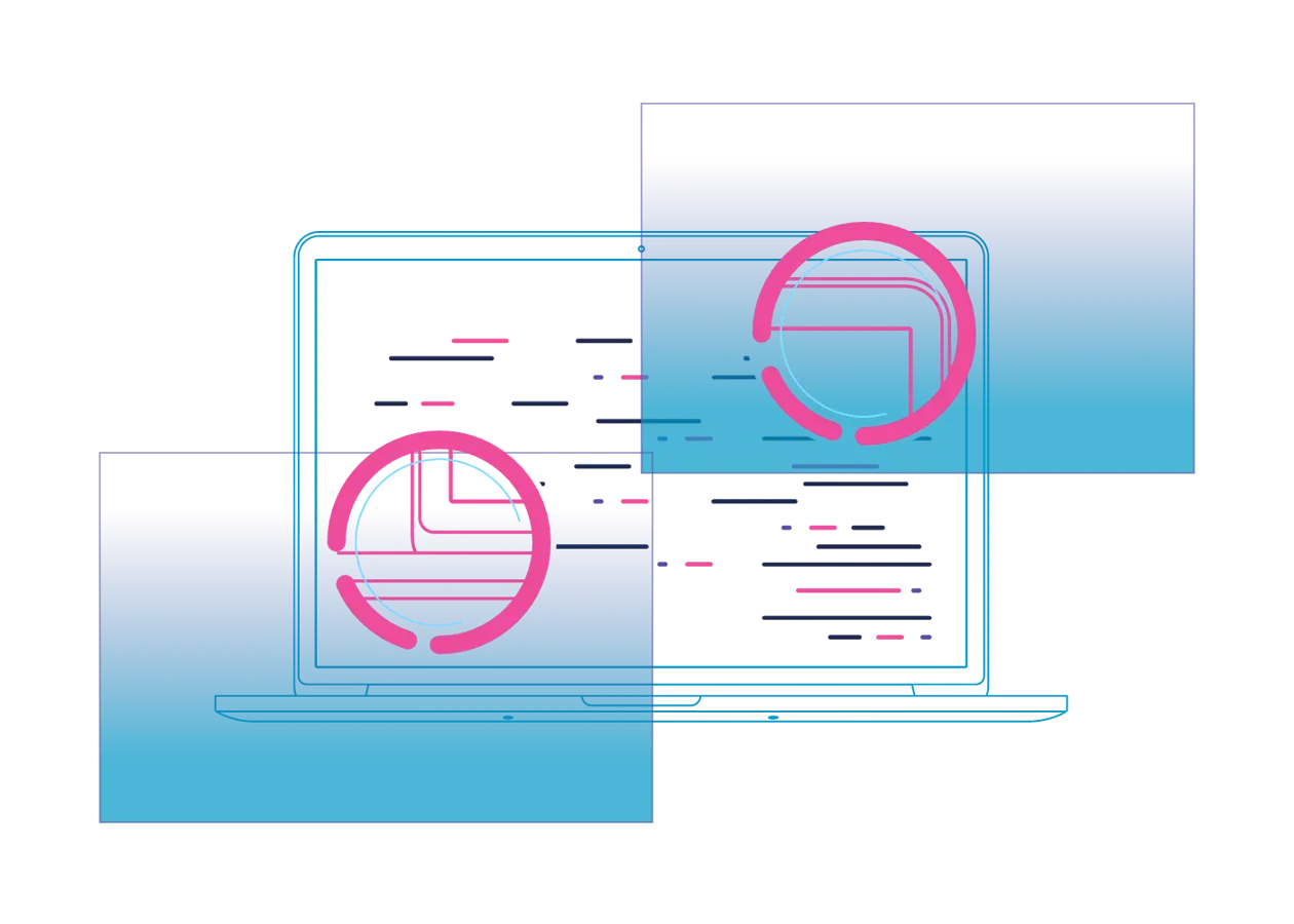 a computer screen with lines and circles