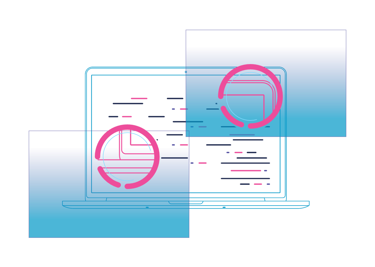 a computer screen with lines and circles