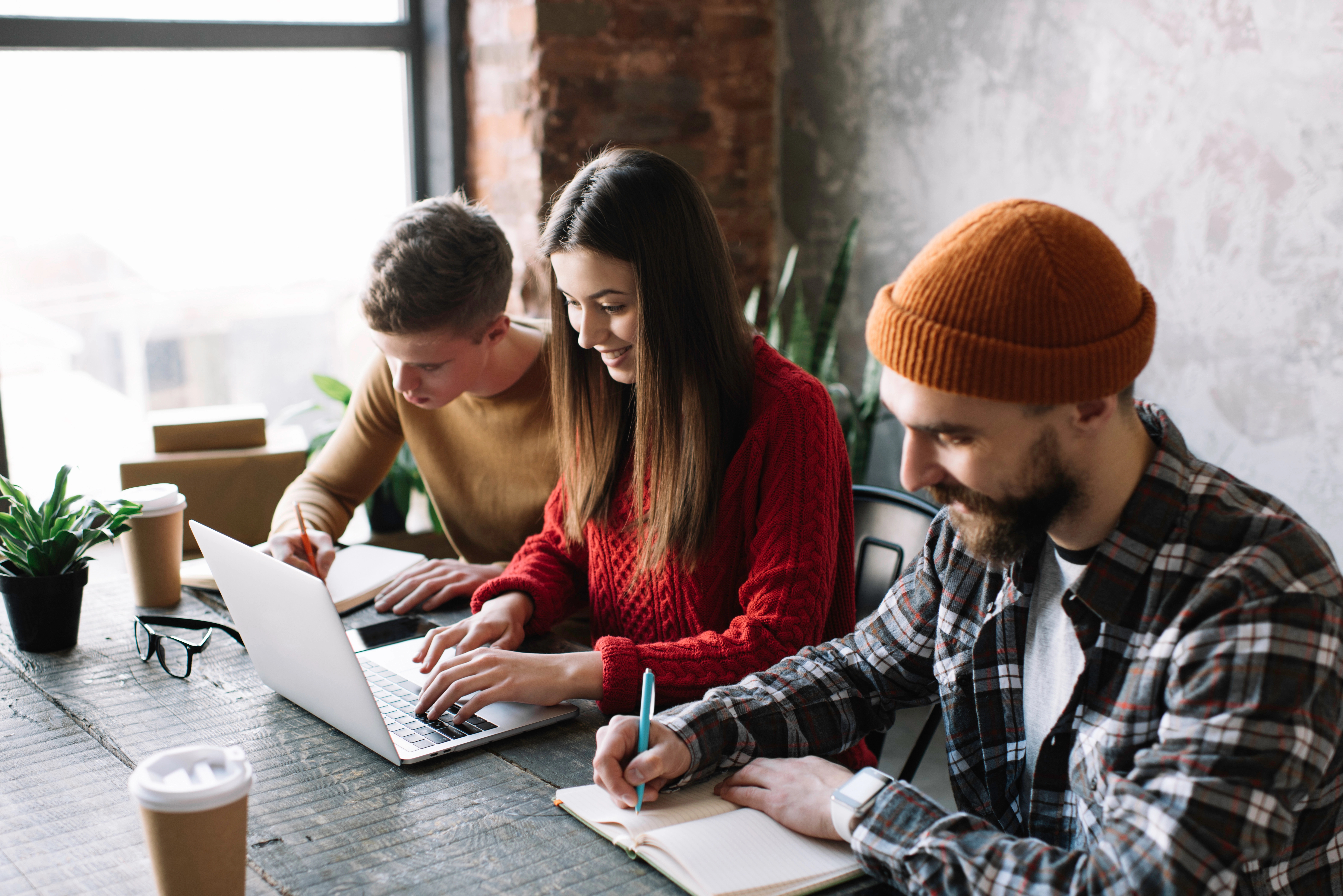 a group of people using marketing technology