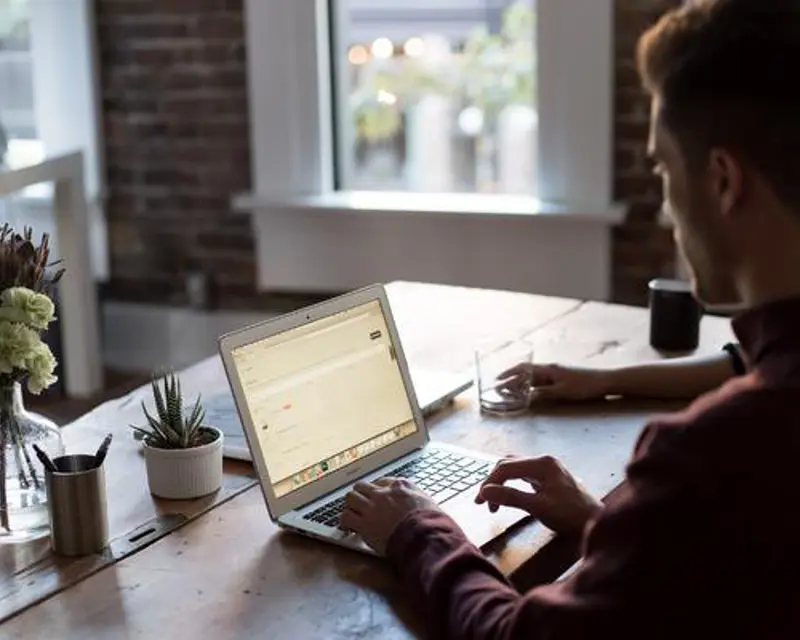 a man using a laptop