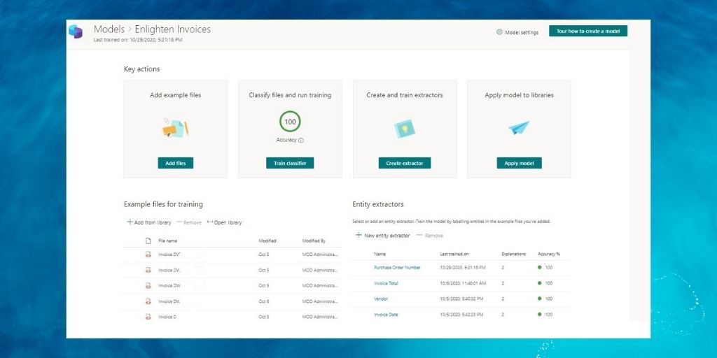 SharePoint Syntex interface screenshot