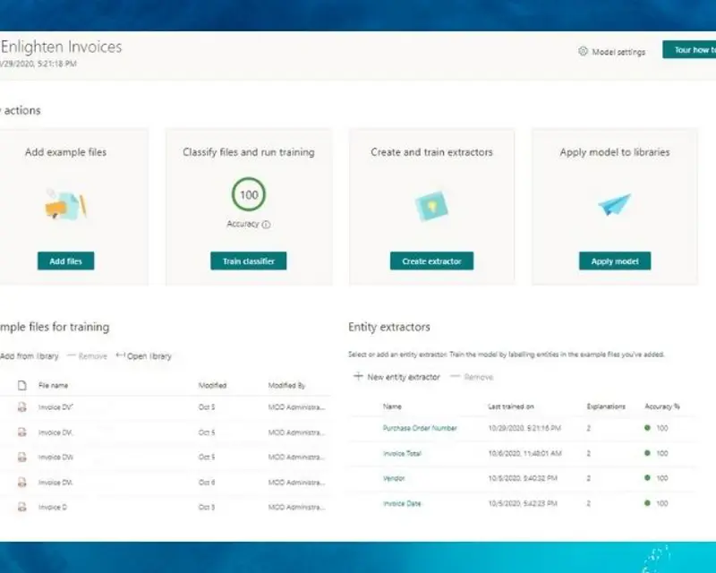 SharePoint Syntex interface screenshot