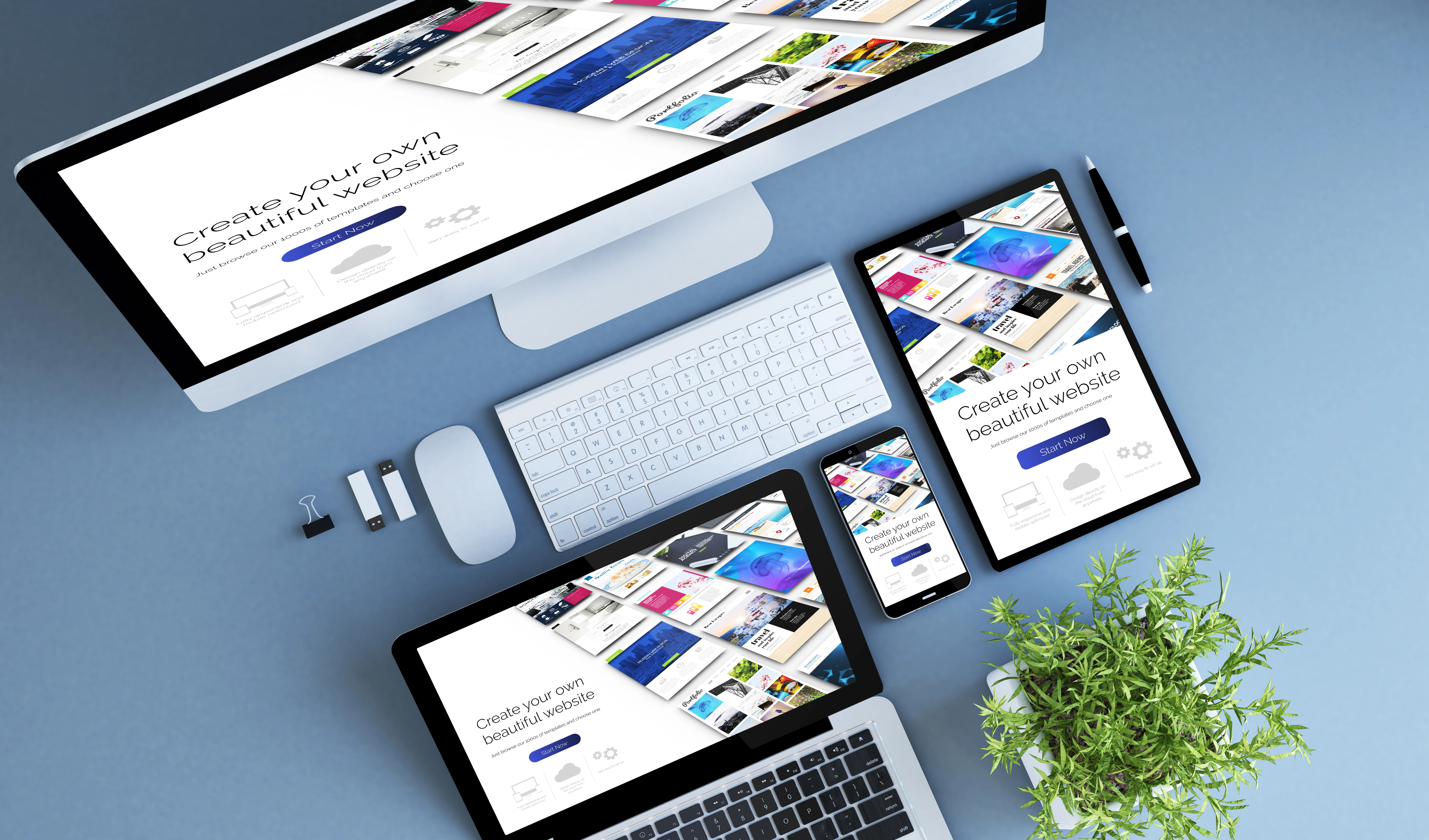 content management system on laptop phone tablet and computer