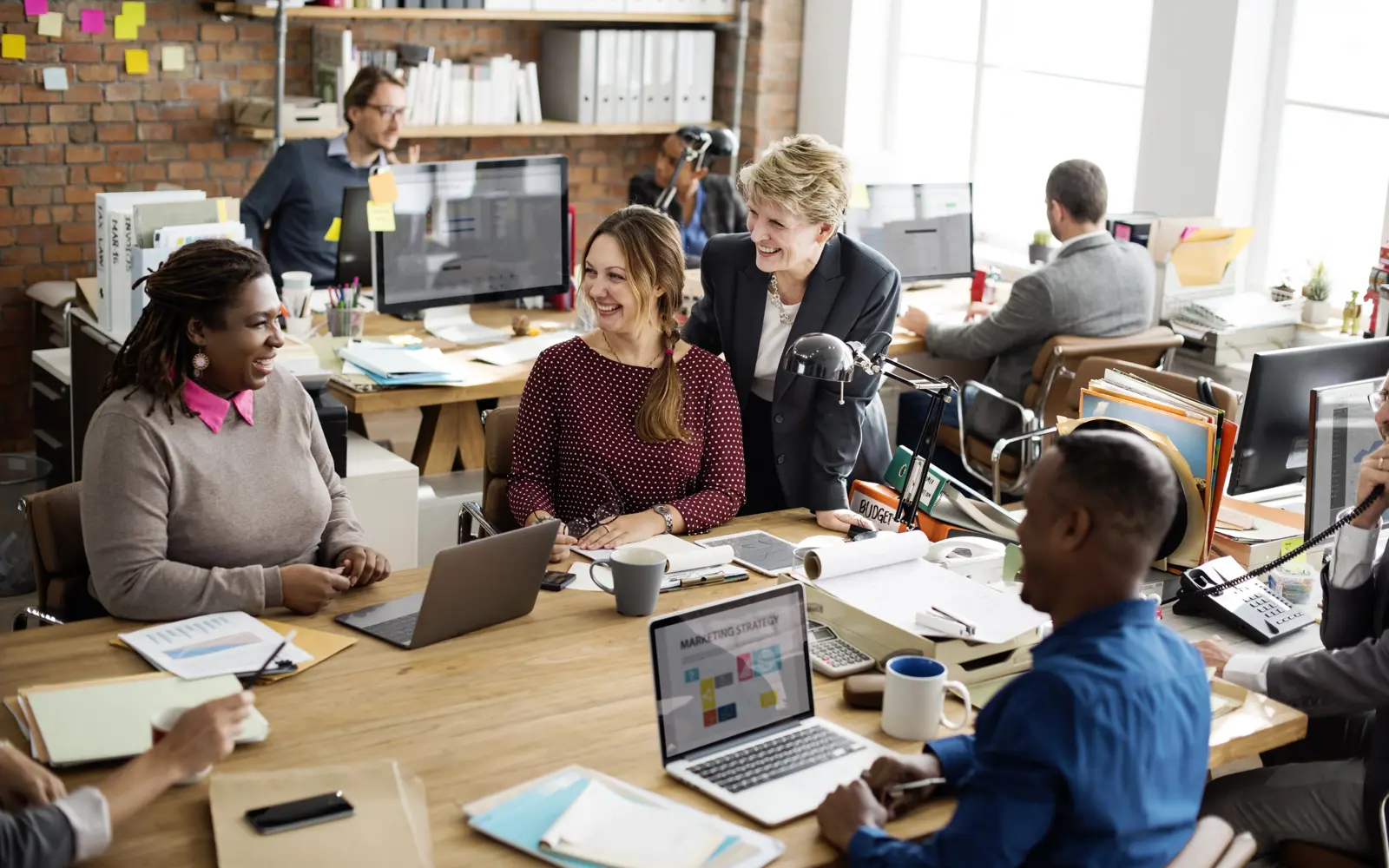 people collaborating in an office