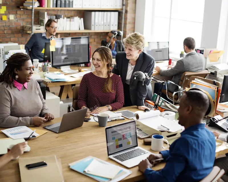 people collaborating in an office