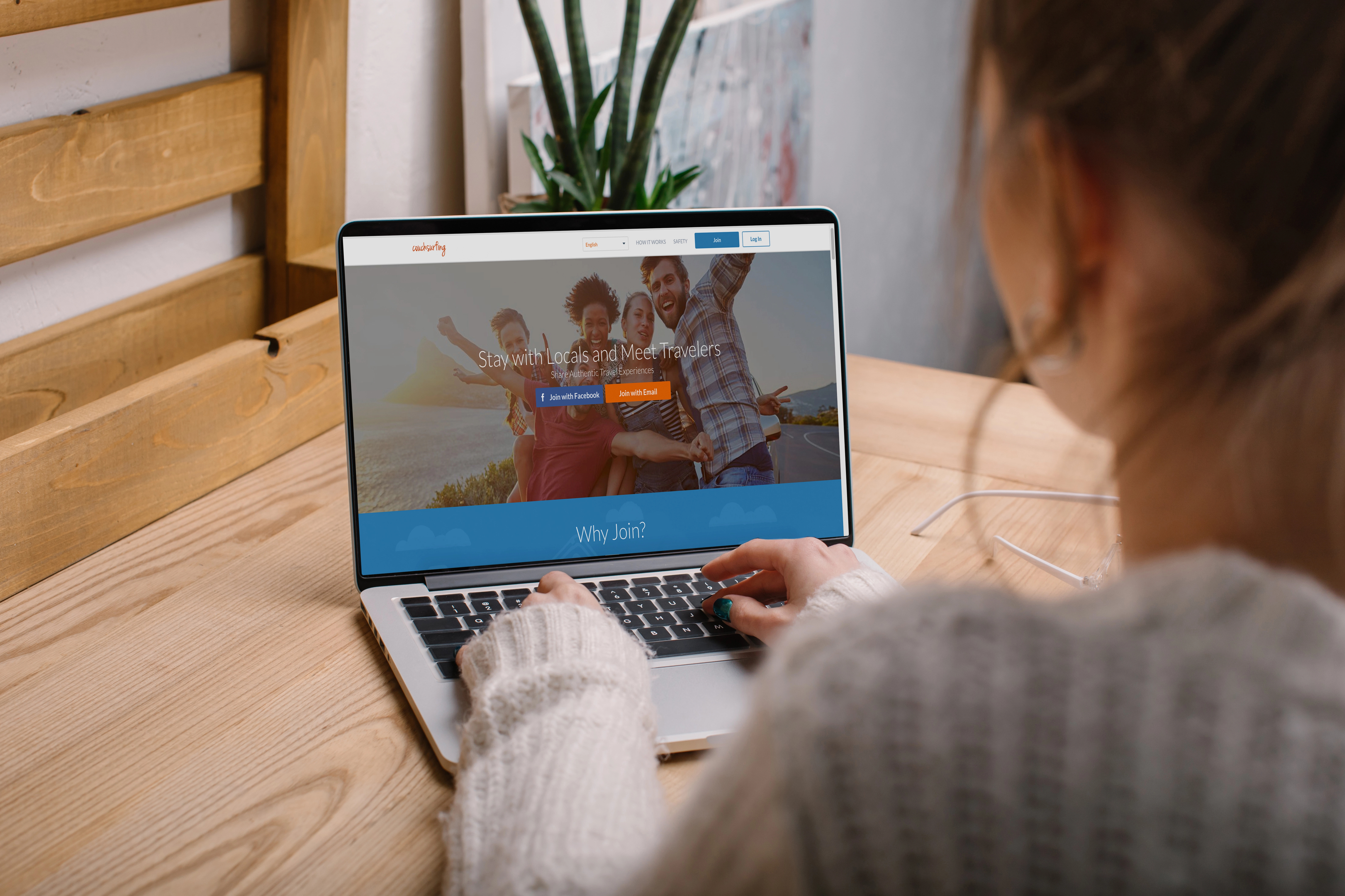 a woman using a laptop