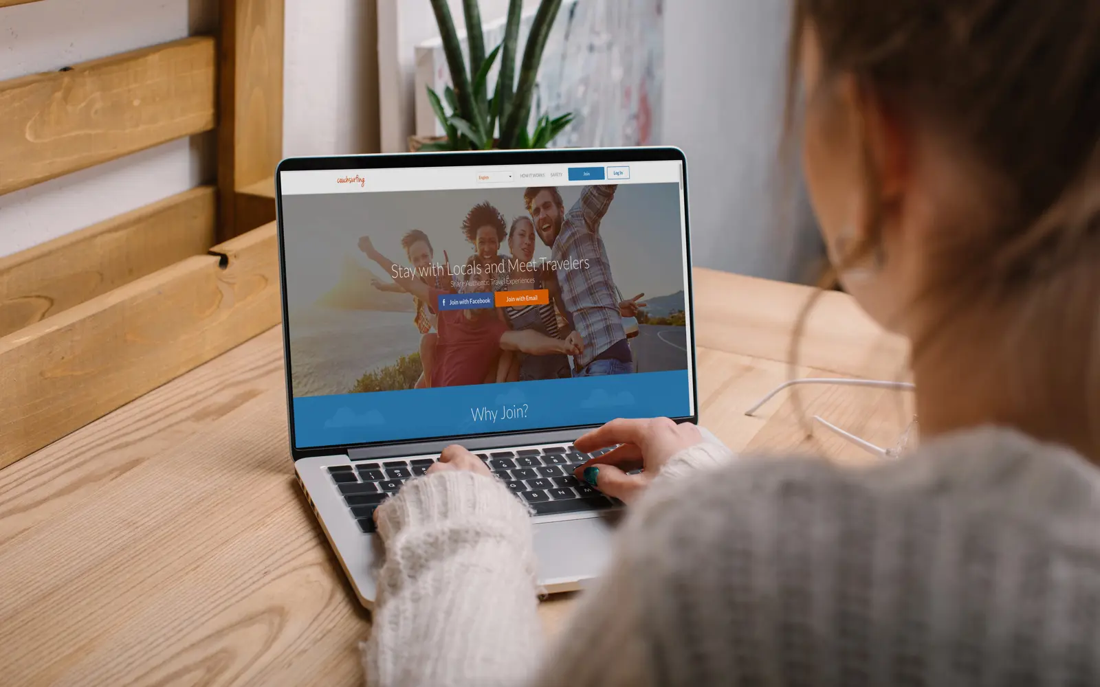 a woman using a laptop