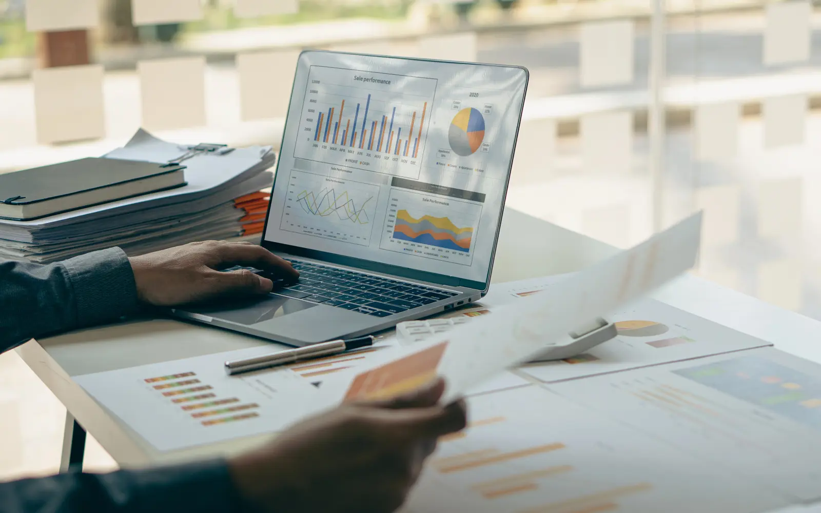 data displayed on a laptop