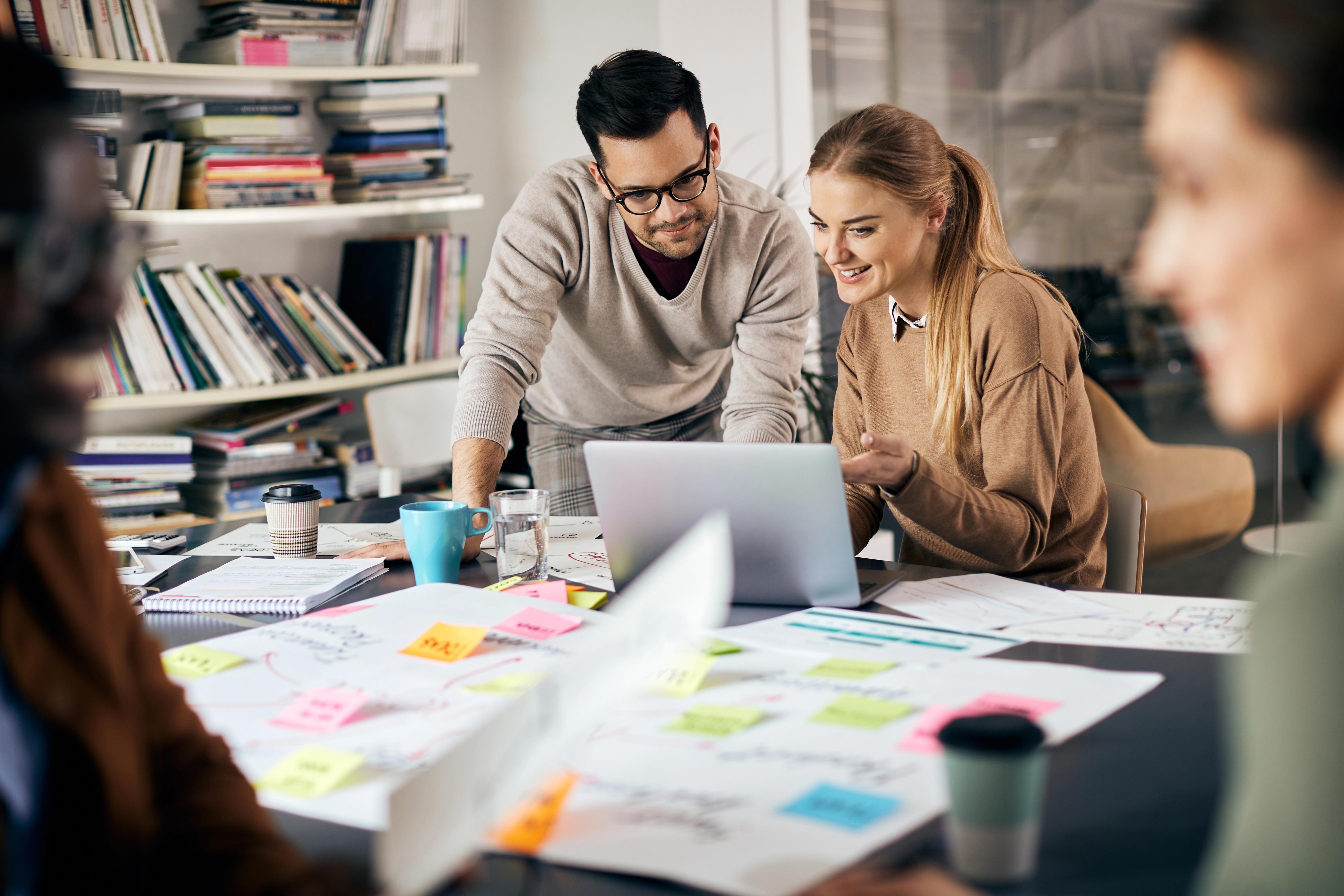 design and marketing team working on a project